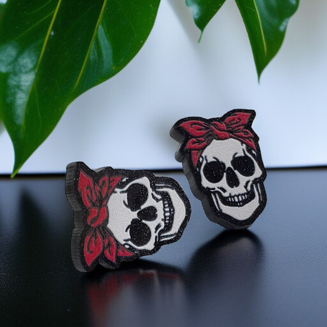Spook-tacular Skull Studs: Cute Halloween Earrings for a Fang-tastic Look!