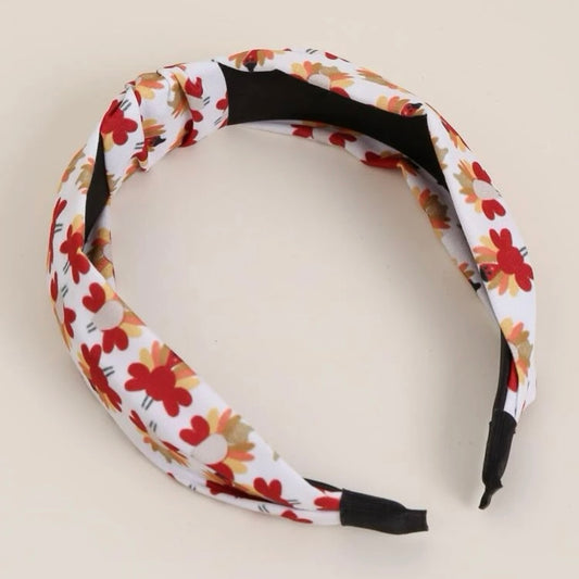 Turkey Topknot Headband - Handmade Headpiece, Thanksgiving Headpiece, Holiday Headband, Thanksgiving Headband - Rhythms of Grace Creative