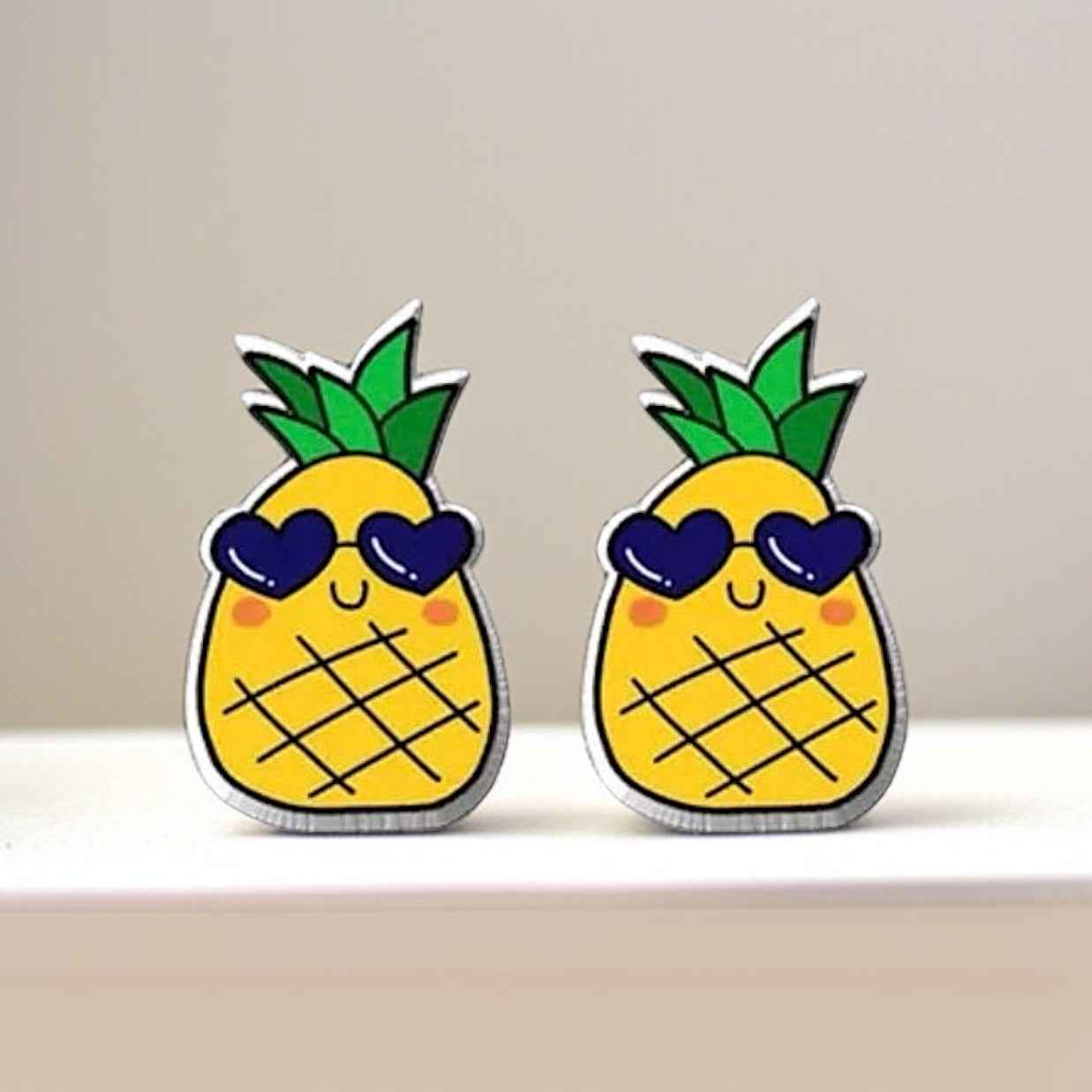 Pineapple Paradise: Handmade Food Stud Earrings 🍍