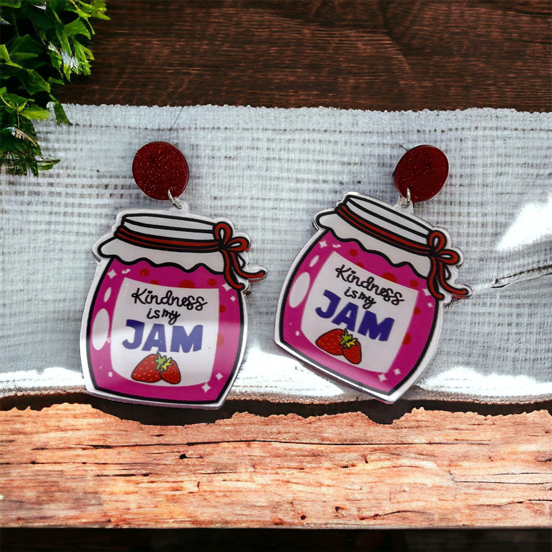Kindness Is My Jam Earrings - Jelly Earrings, Spread Kindness, Kindness Earrings, Empowerment Accessories, Jam