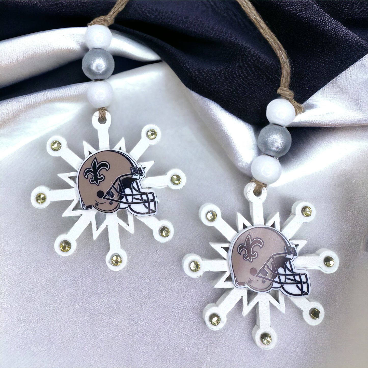 Saintsational Holiday Cheer: Handmade New Orleans Saints Snowflake Ornament!