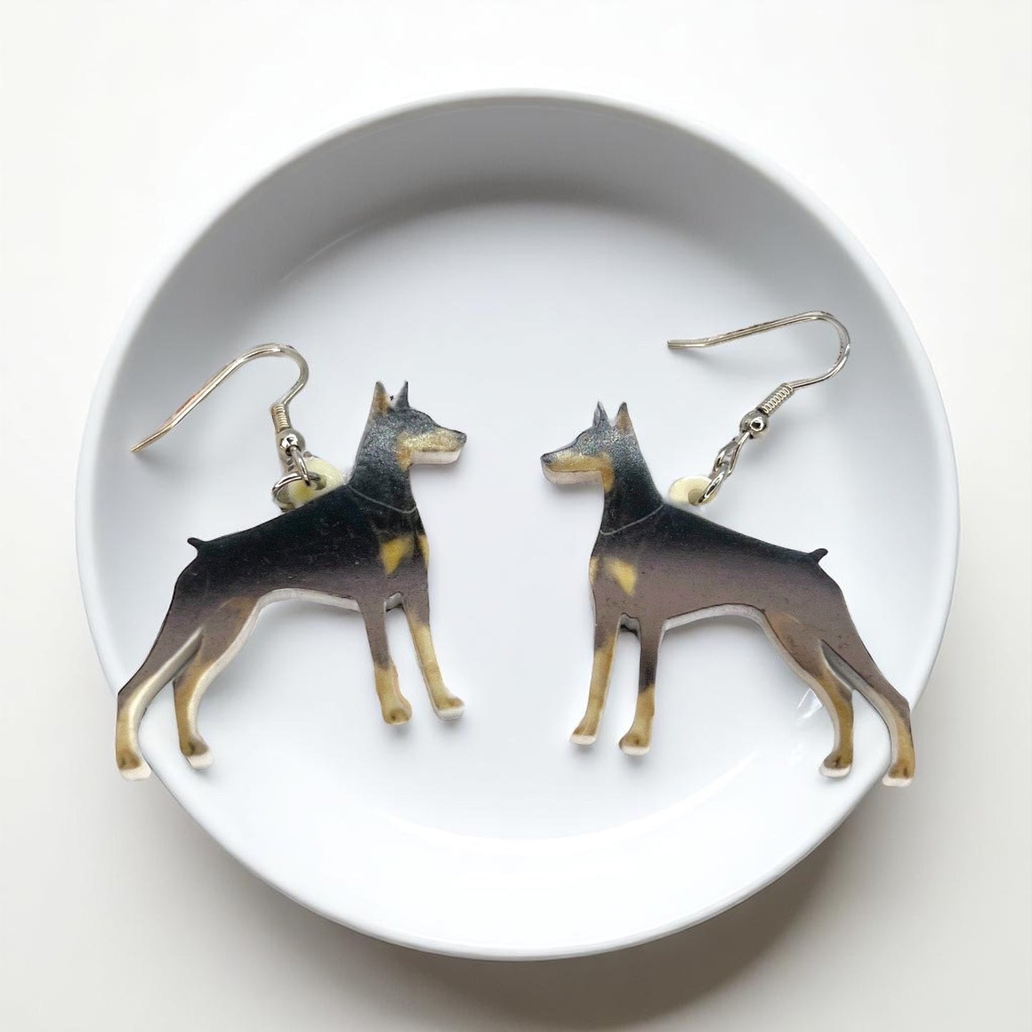 Doberman Delight: Handmade Dog Earrings for the Paw-some Dog Mom!