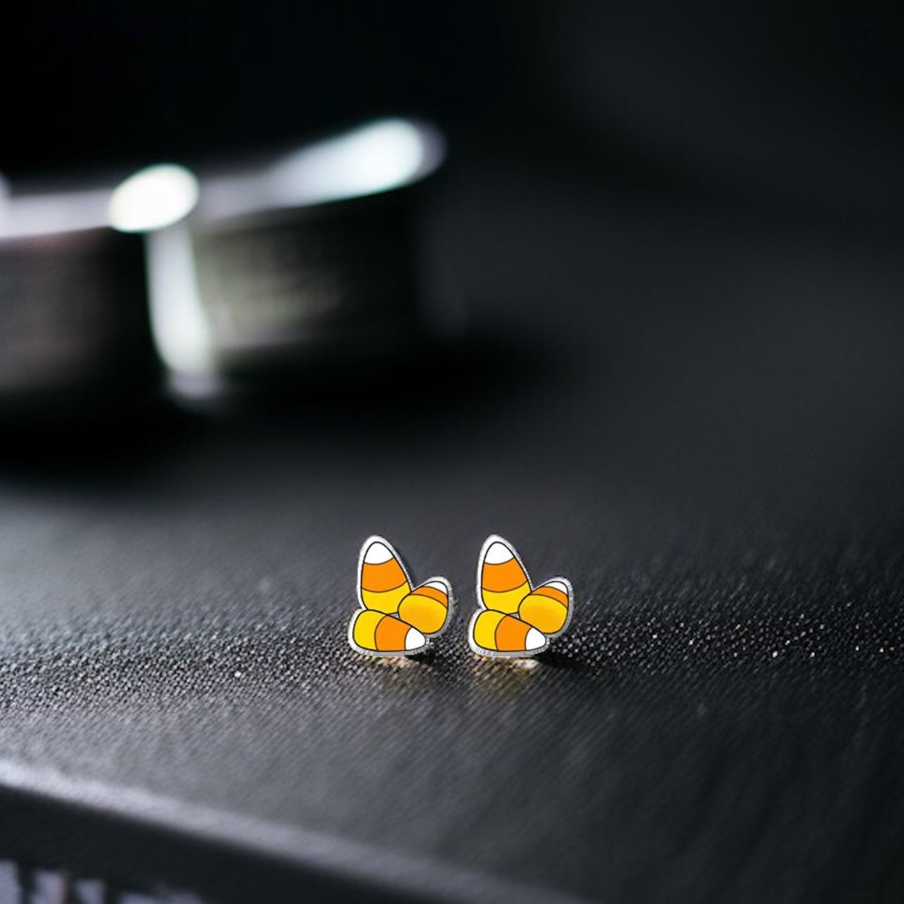 Boo-tiful Candy Corn Stud Earrings - Handmade Halloween Delight! 🎃