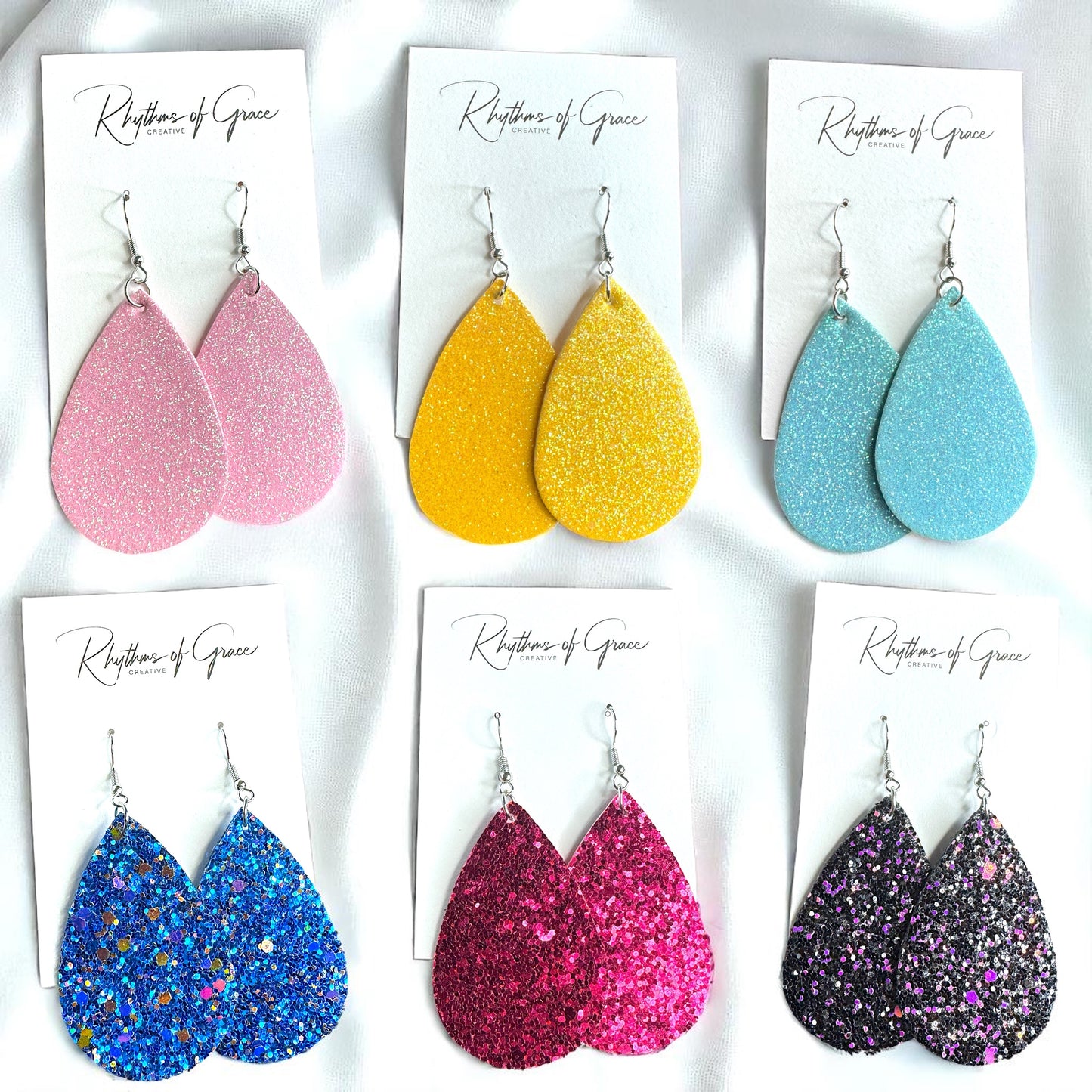 Sparkle & Shine: Glitter Teardrop Dangle Earrings ✨ - Rhythms of Grace Creative