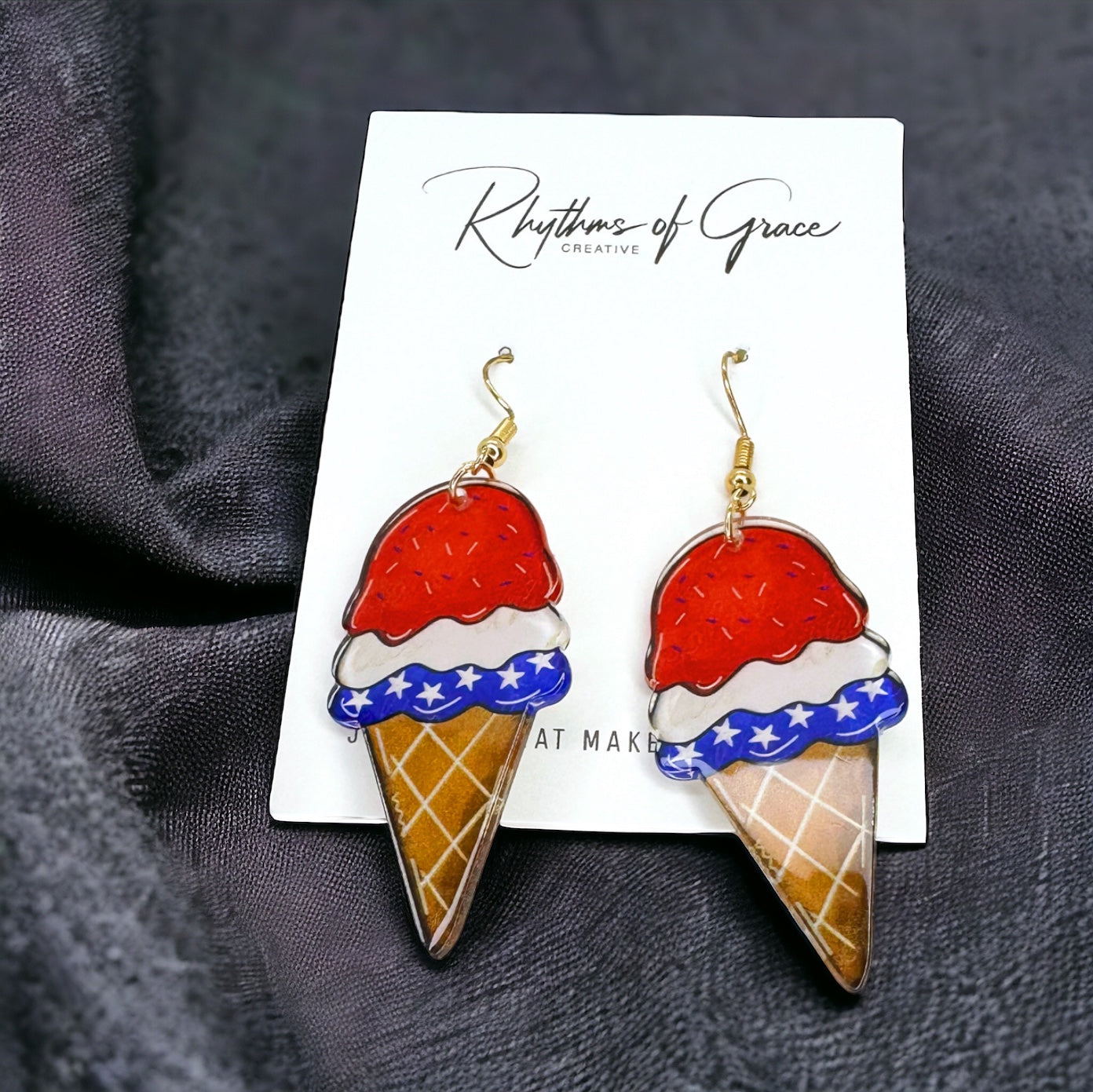 Patriotic Ice Cream Earrings - Sweet Style for Every Celebration! 🍦