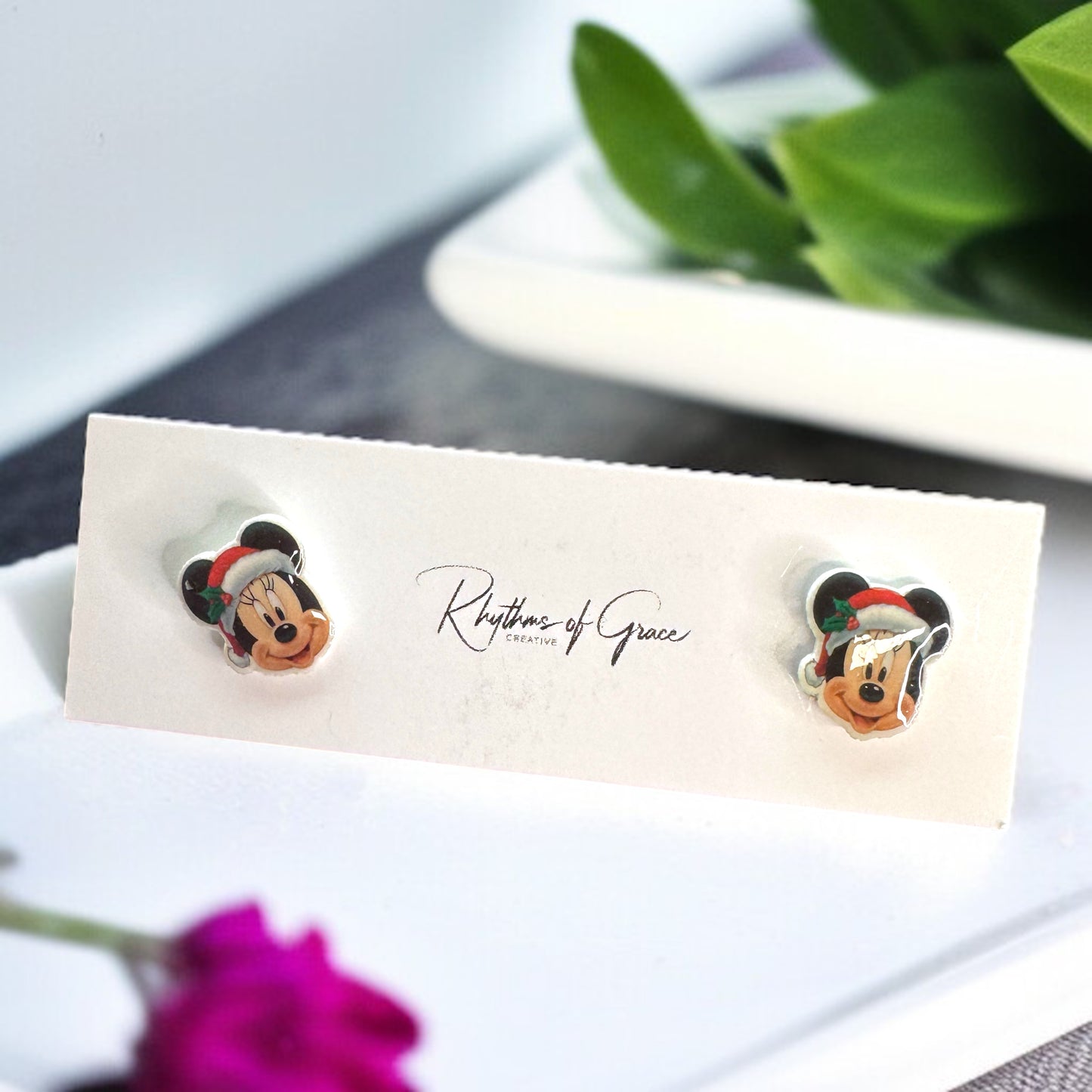 Festive Fun: Christmas Cartoon Ears Stud Earrings - Perfect for Holiday Cheer!