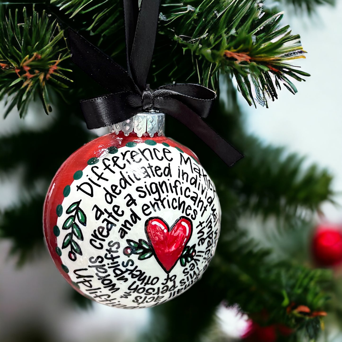 Difference Maker Christmas Ornament – Hand-Painted Acrylic Gift for Inspiration & Motivation!