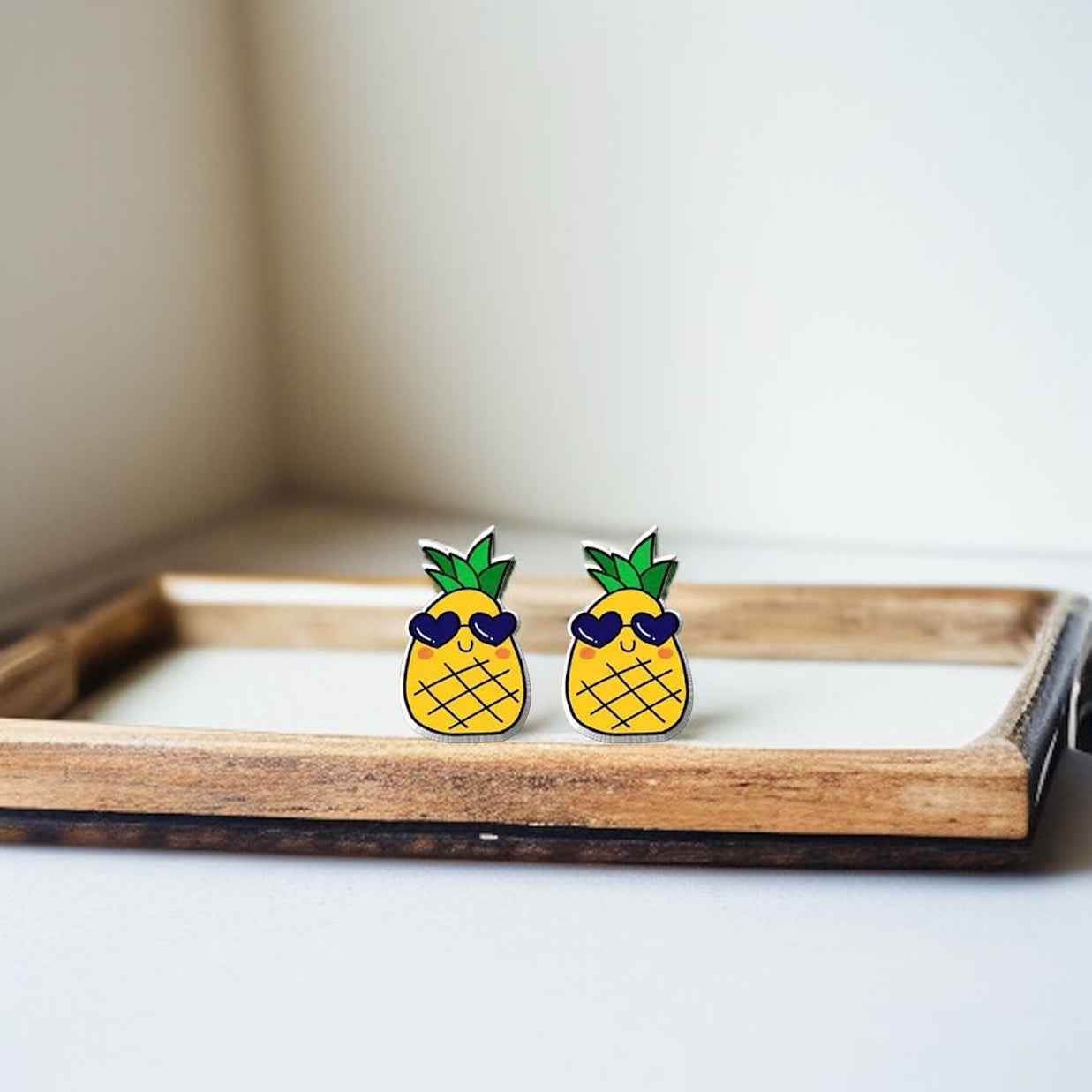 Pineapple Paradise: Handmade Food Stud Earrings 🍍