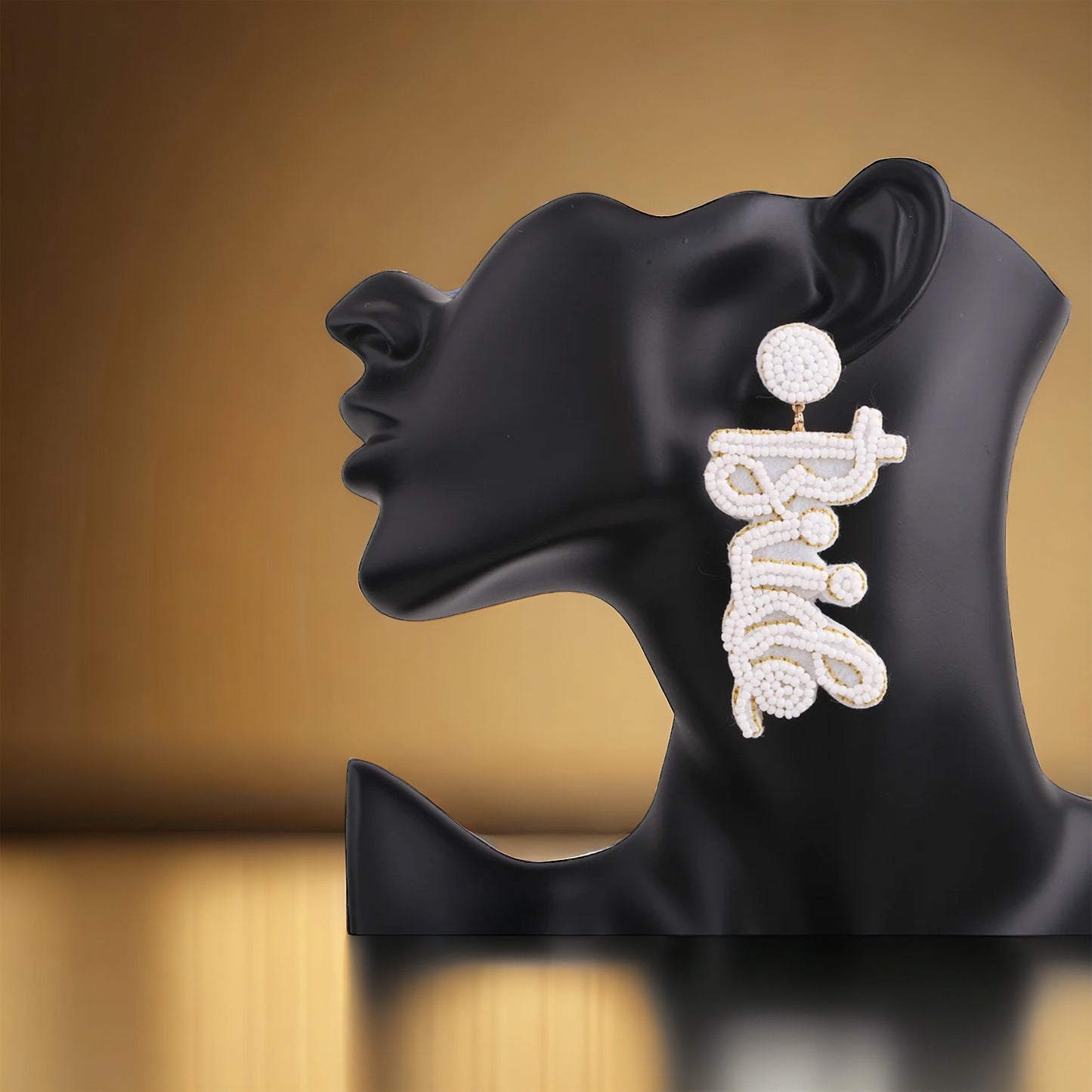 Here Comes the Sparkle – Gold "BRIDE" Beaded Earrings