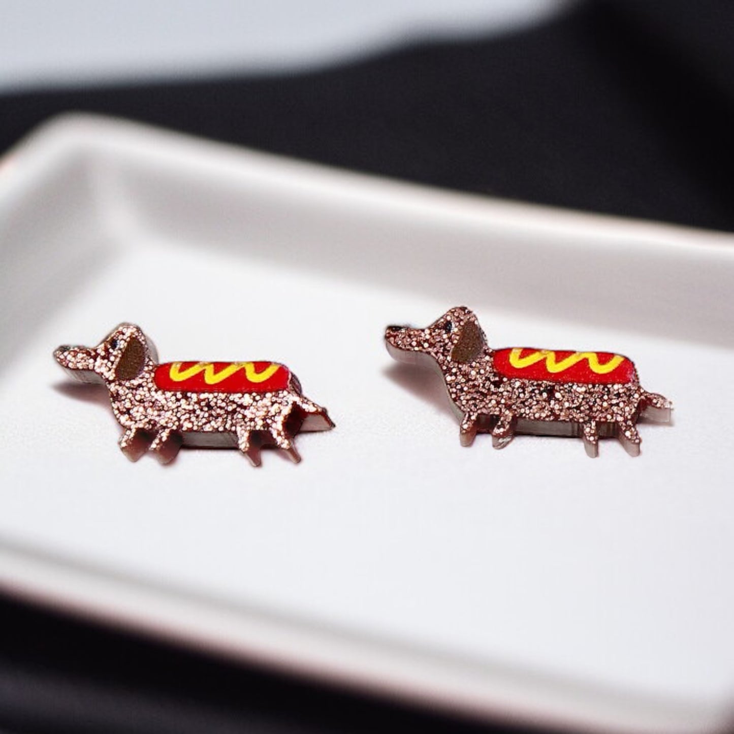 Dachshund Delight: Weenie Dog Stud Earrings! 🐾