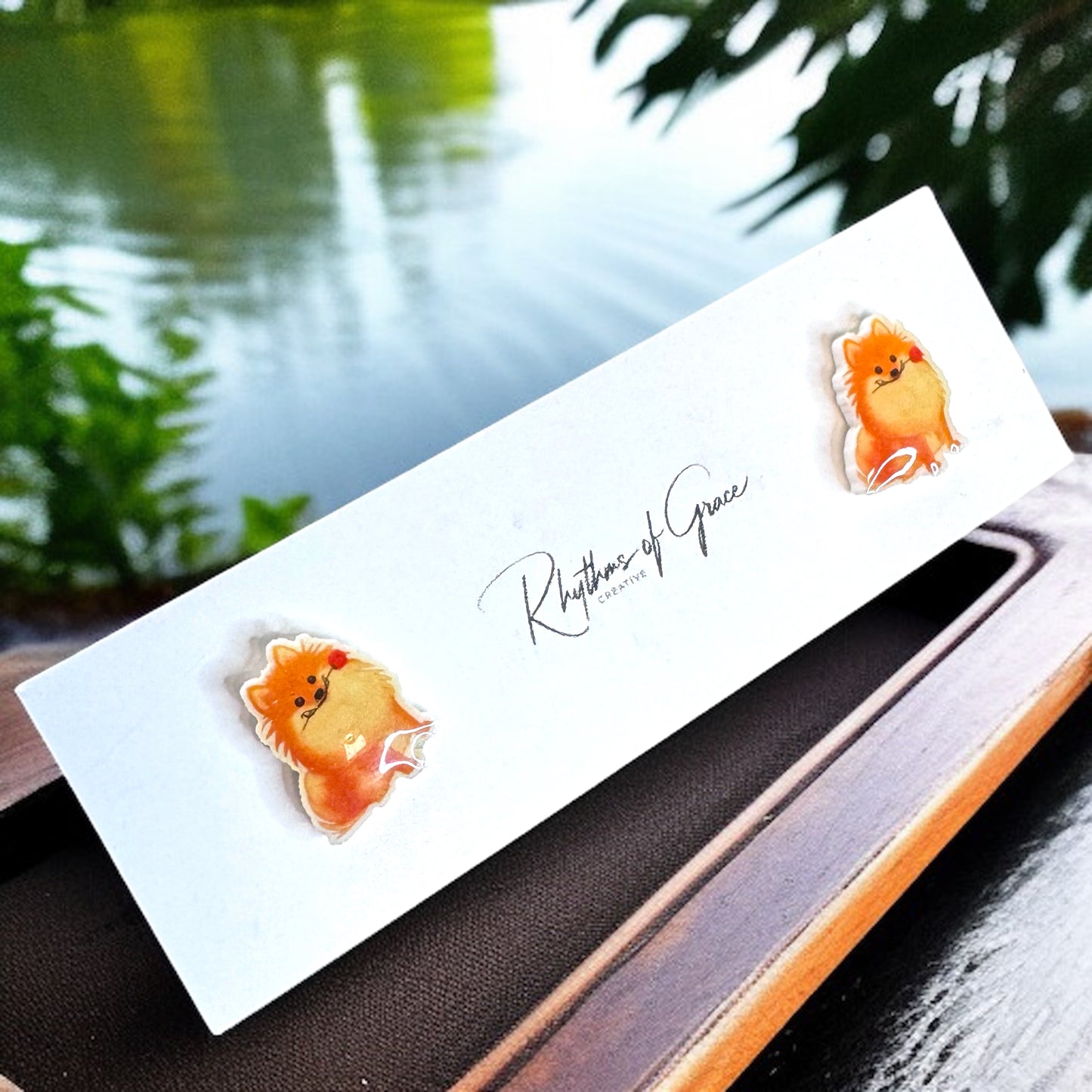 Charming Pomeranian Stud Earrings – Heartfelt Edition!
