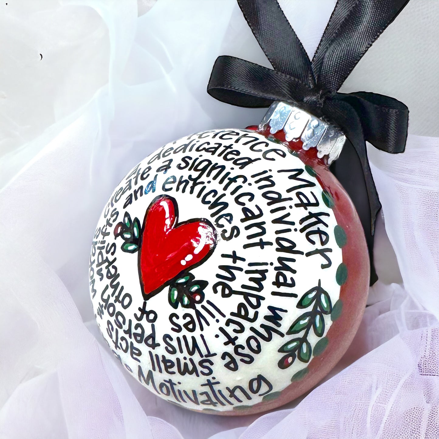 Difference Maker Christmas Ornament – Hand-Painted Acrylic Gift for Inspiration & Motivation!
