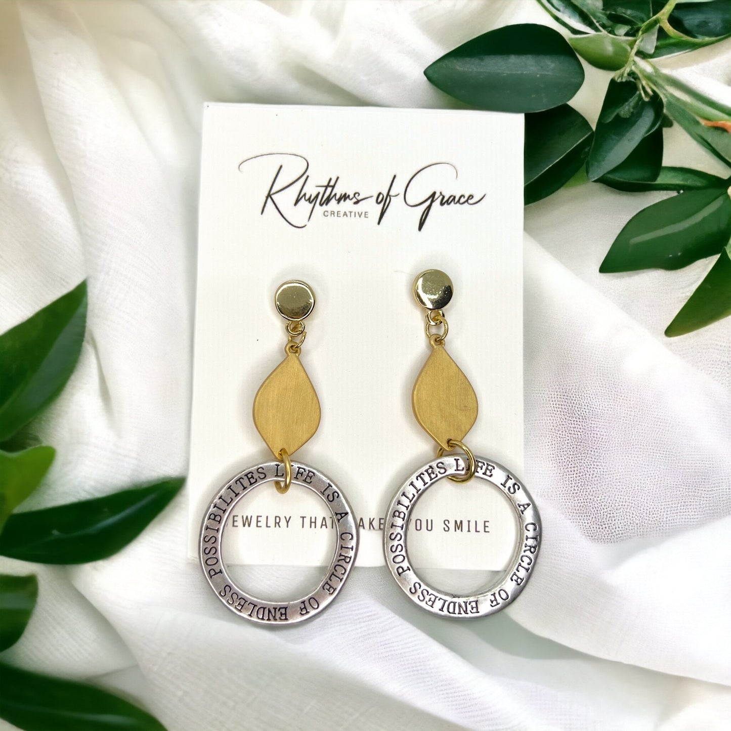 Endless Possibilities in Every Pair: Inspirational Kindness Dangle Earrings - Rhythms of Grace Creative