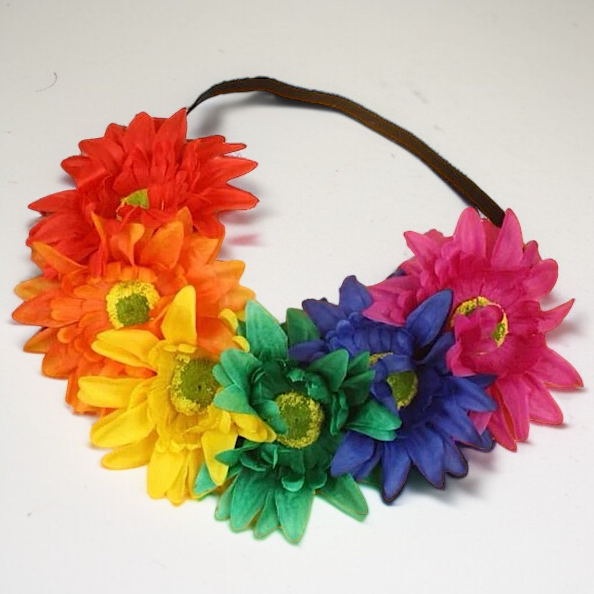 Rainbow Flower Headband - Colorful Floral Headpiece - Rhythms of Grace Creative