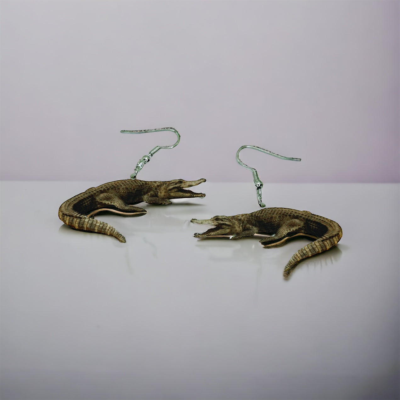 Unleash Your Wild Style with Fierce Alligator Dangle Earrings!