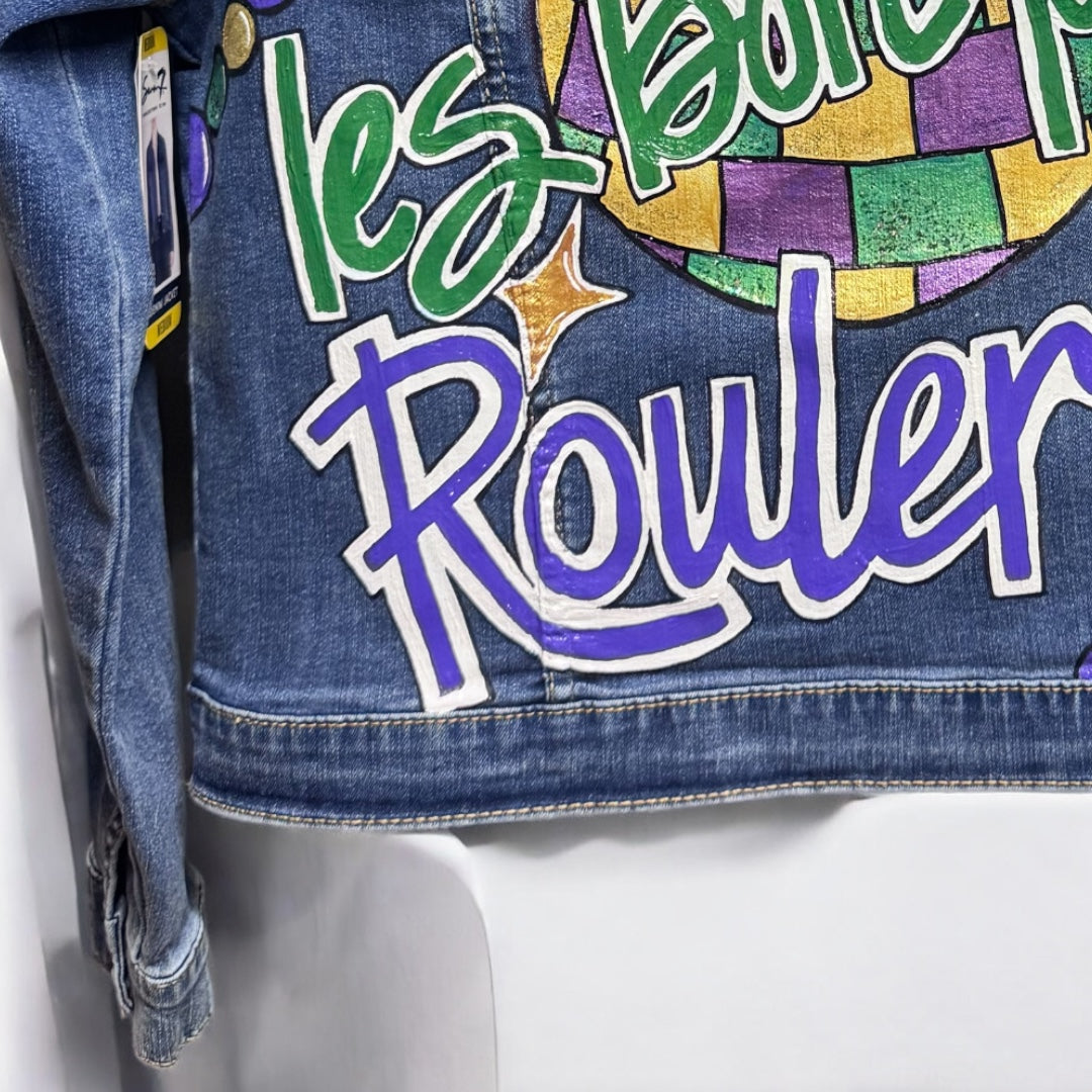 Hand Painted Jean Jacket: “Laissez les bon temps rouler”
