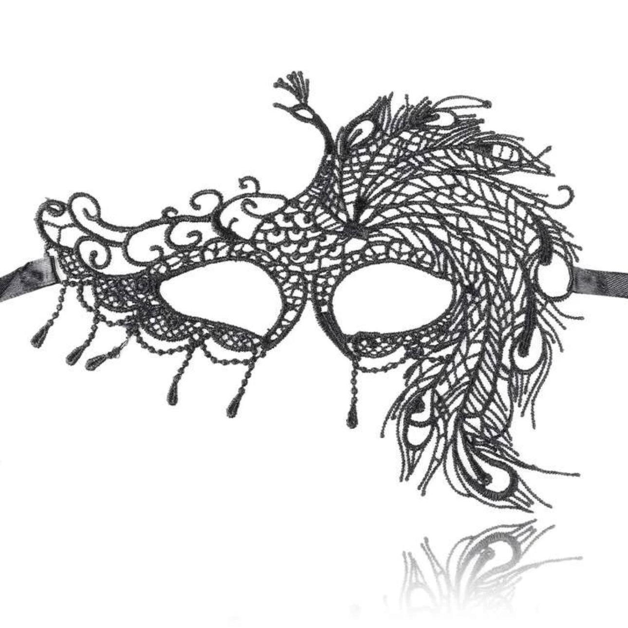 Peacock Masquerade Mask, Mardi Gras Mask, Masquerading Mask, Black Lace, Masquerade Ball, Lace Mask