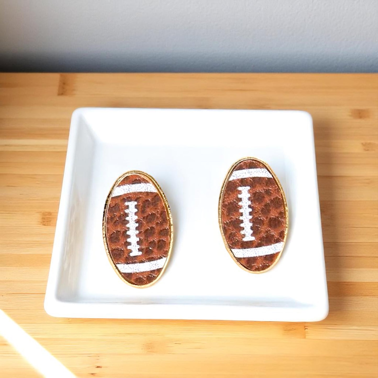 Touchdown Fashion: Adorable Football Stud Earrings