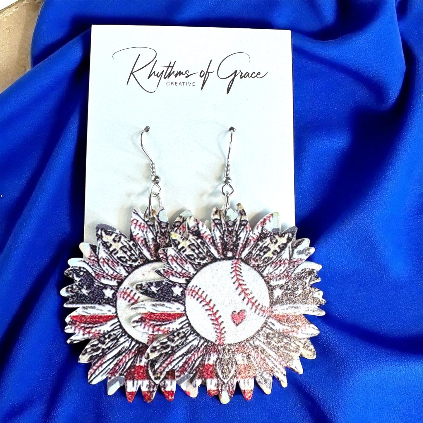 Swing for Style: Unique American Baseball Dangle Earrings!