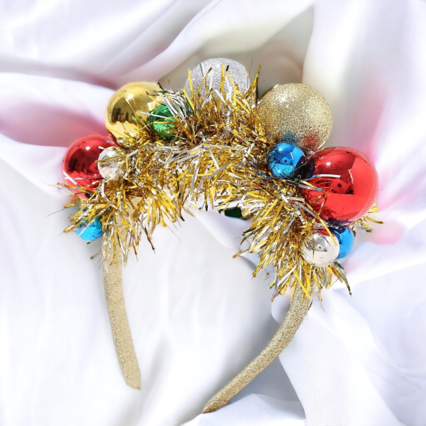 Ho Ho Ho-liday Glam: Red & Green Christmas Ornament Headband!