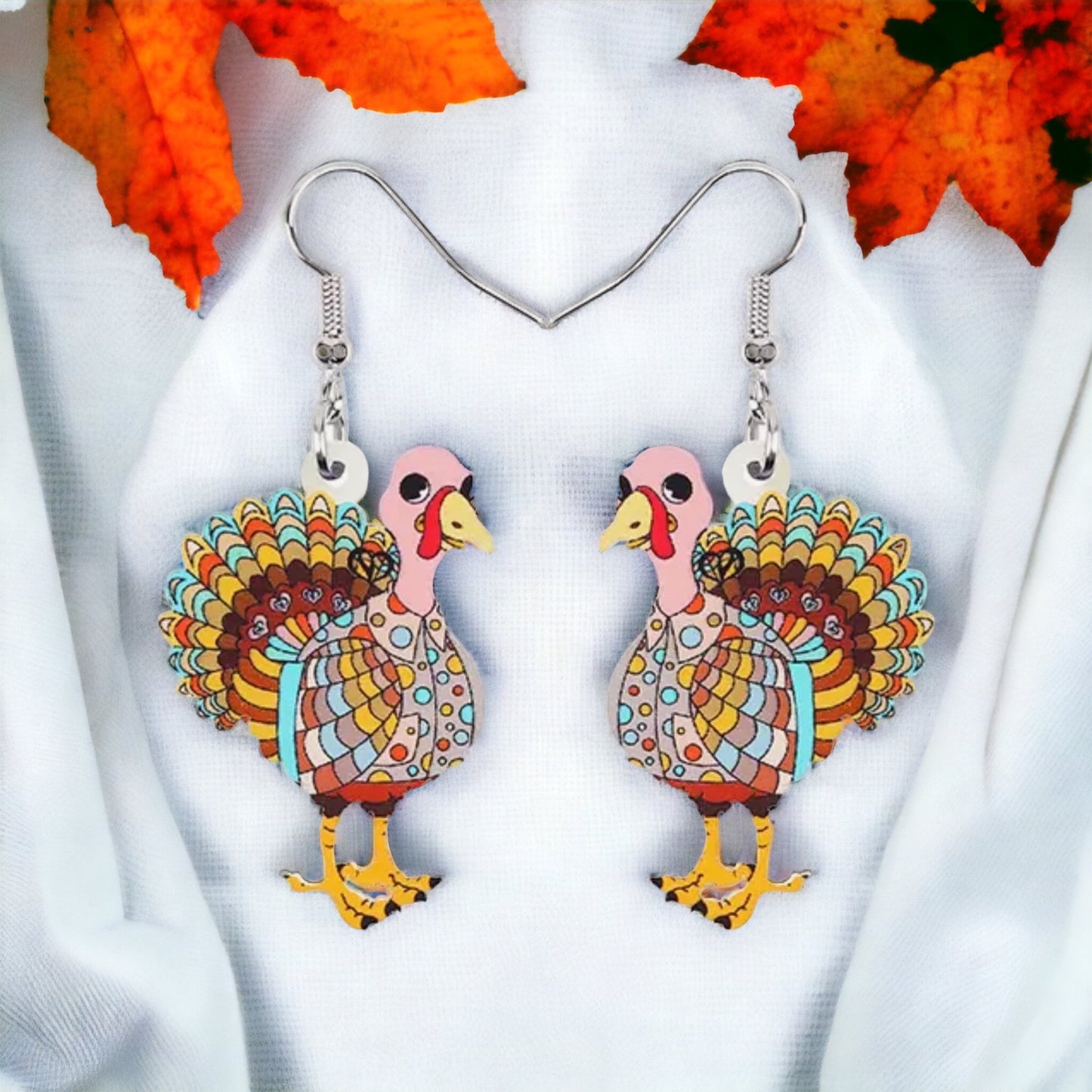 Groovy Gobbler Earrings – Retro Vibes for Turkey Day! 🦃 - Rhythms of Grace Creative