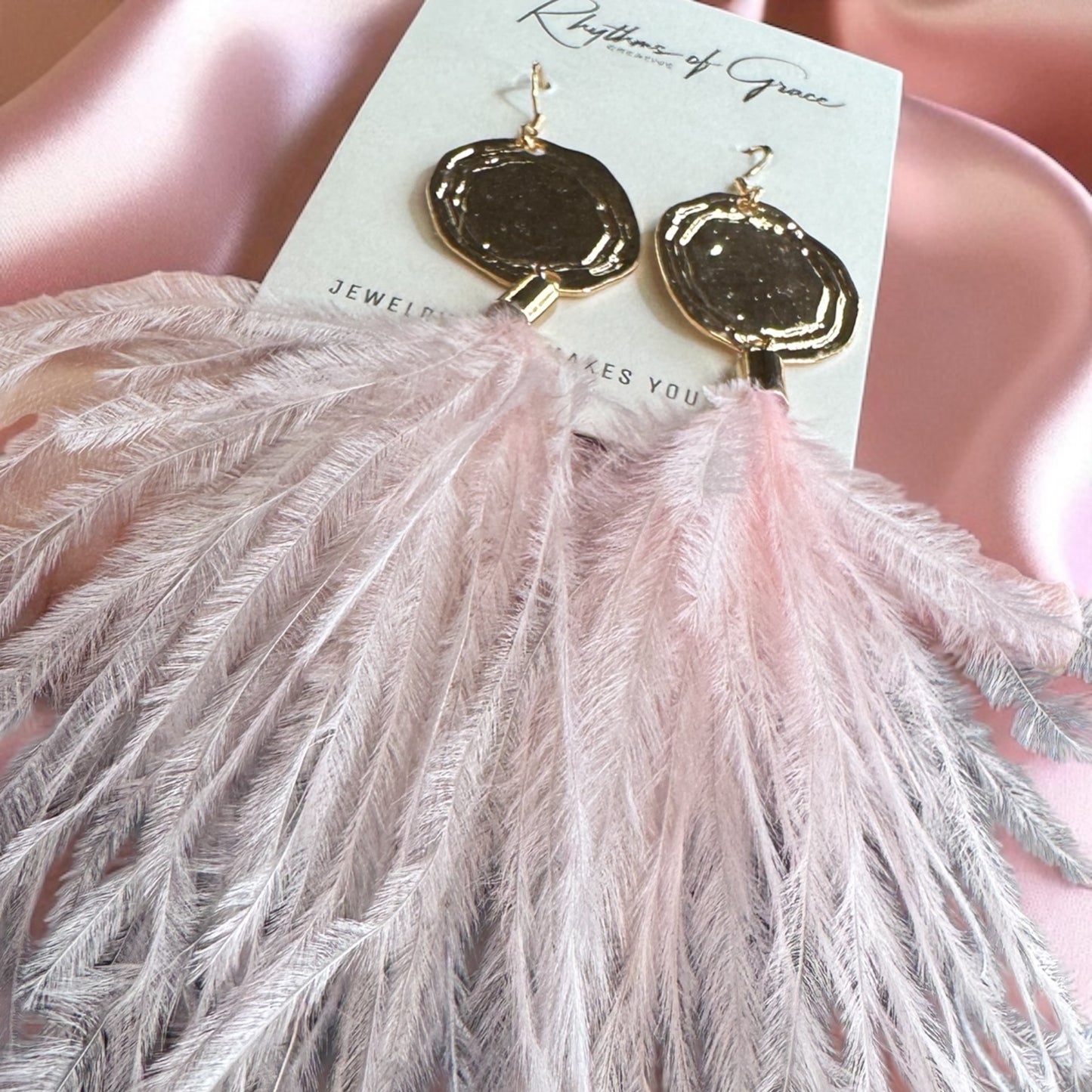 Boho Glam Vibes: Pink Feather & Gold Charm Dangle Earrings – Lightweight, Bold & Beautiful!