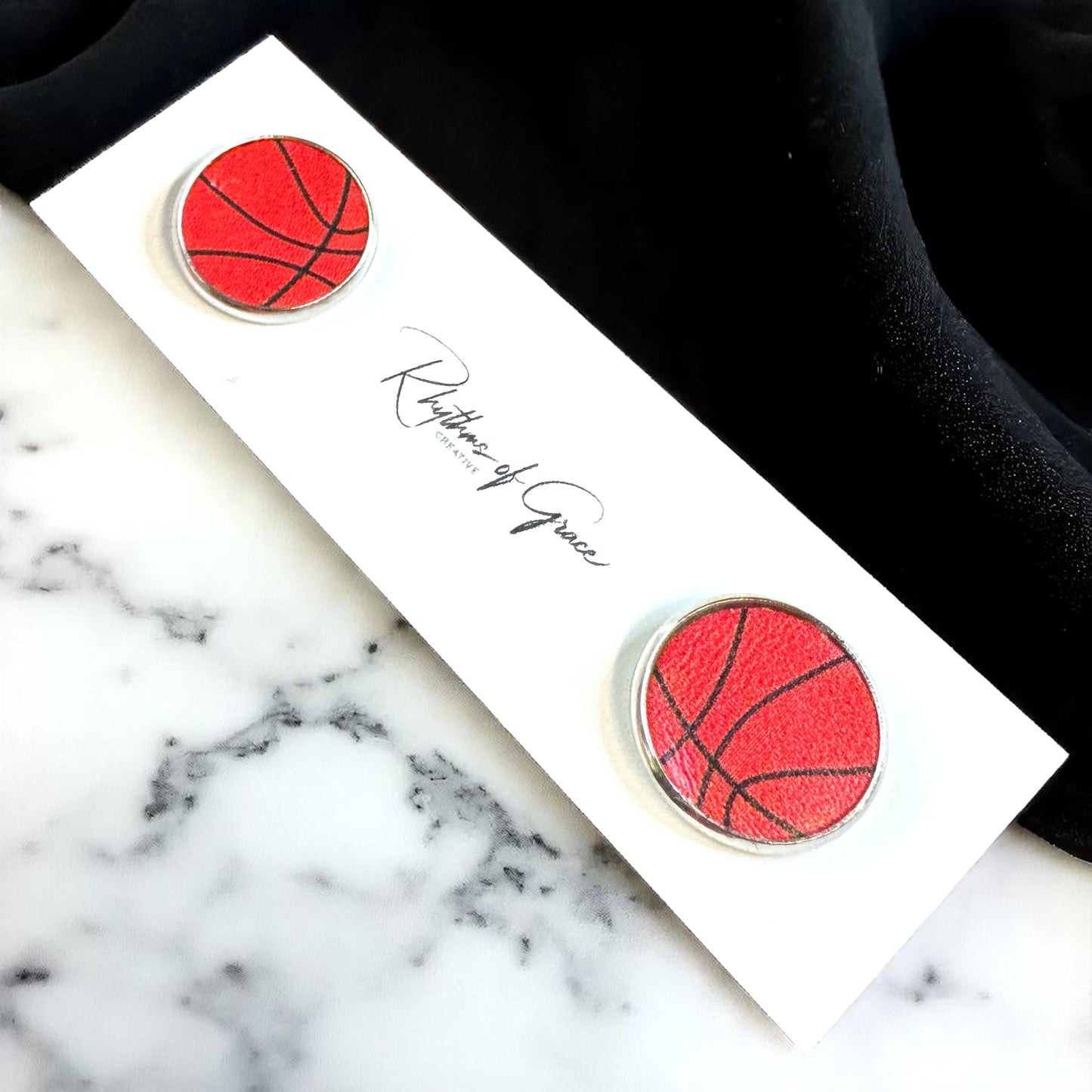 Slam Dunk Style: Basketball Stud Earrings 🏀