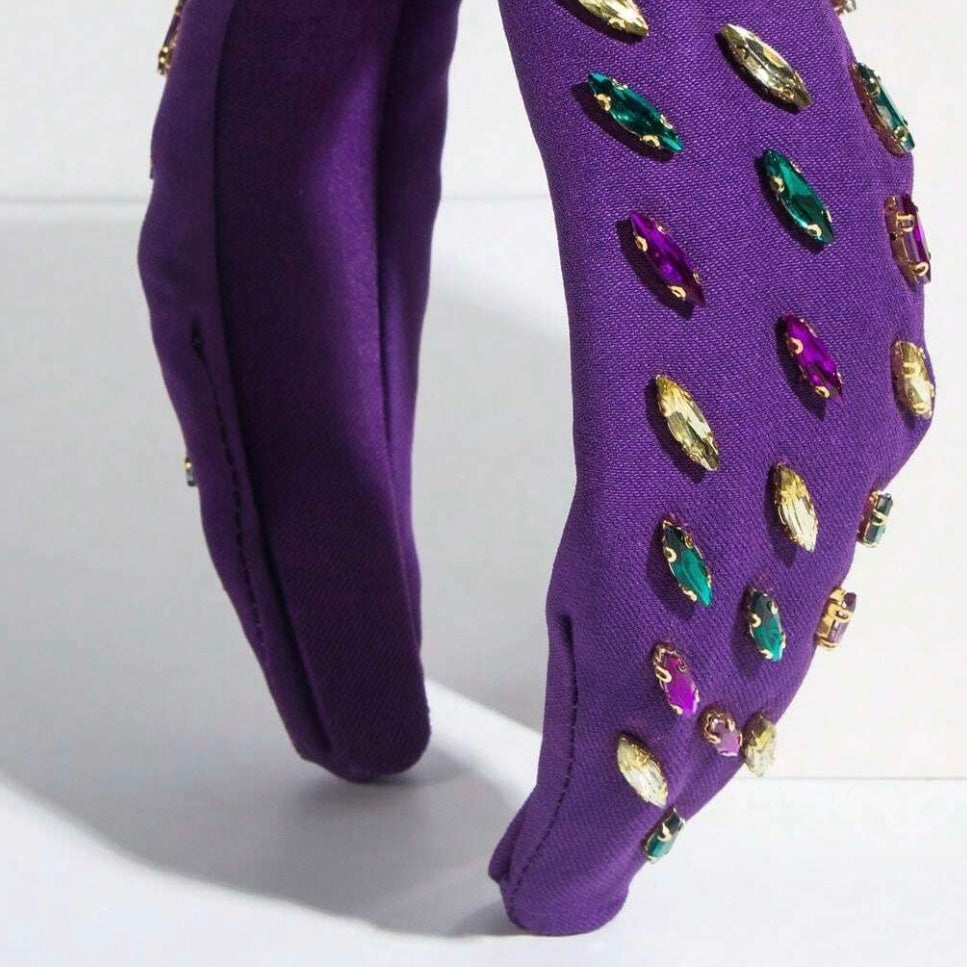 Sparkly Mardi Gras Headband - Vibrant Purple, Green, & Gold 🎭