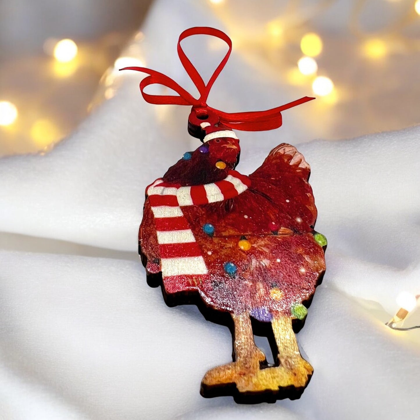 Cluckin' Cute 2024 Red Rooster Christmas Ornament - Personalize Your Holiday Cheer! - Rhythms of Grace Creative