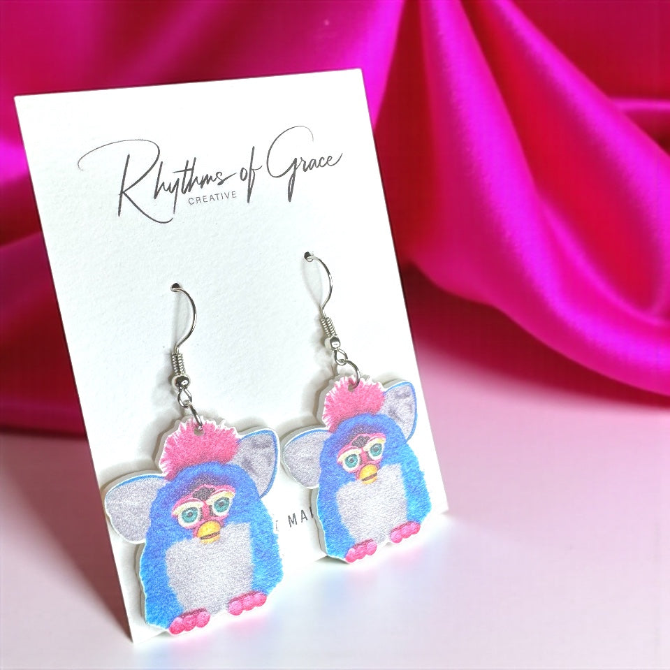 Furby Frenzy: Nostalgic Drop Earrings for Playful Hearts! - Rhythms of Grace Creative