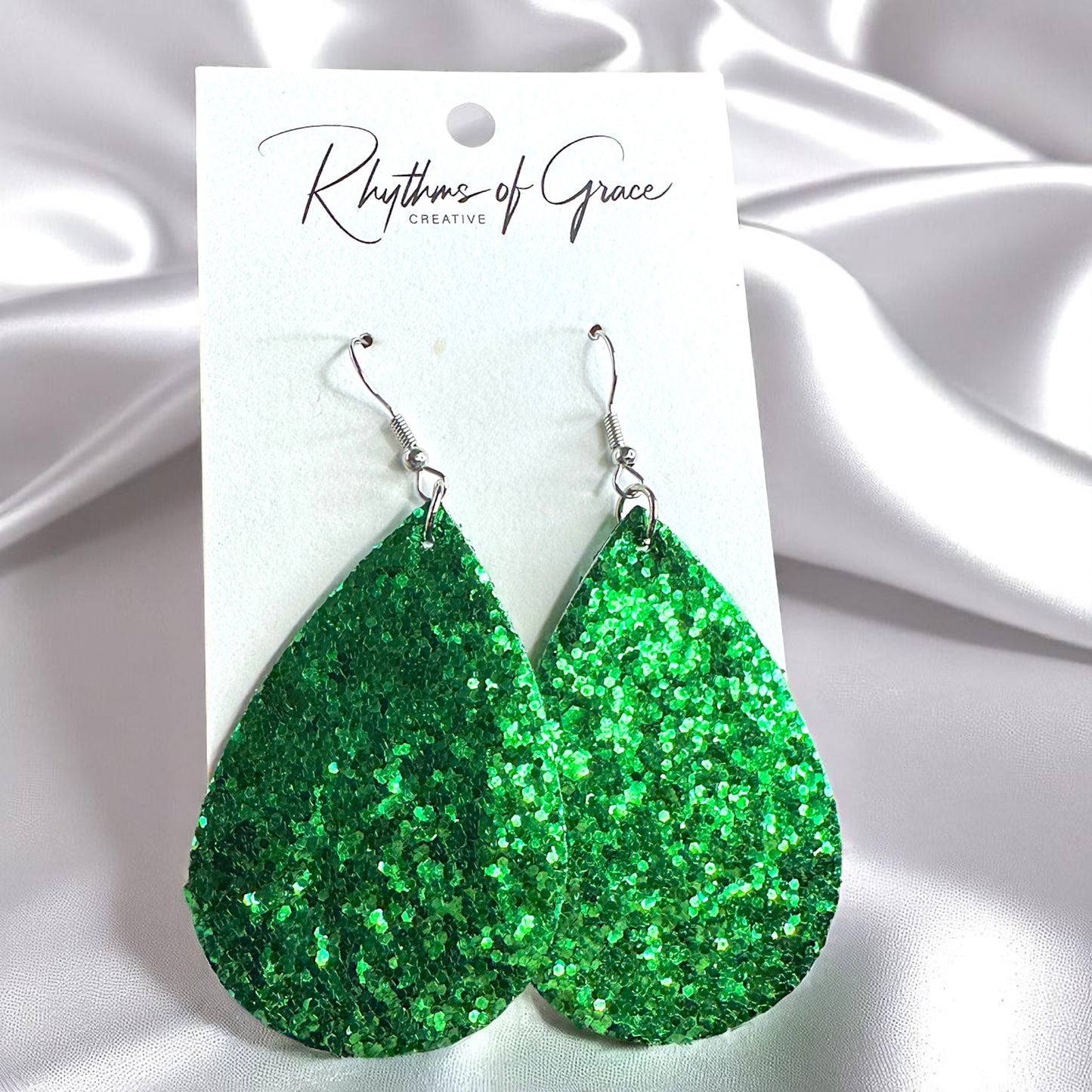 Sparkle & Shine: Glitter Teardrop Dangle Earrings ✨ - Rhythms of Grace Creative