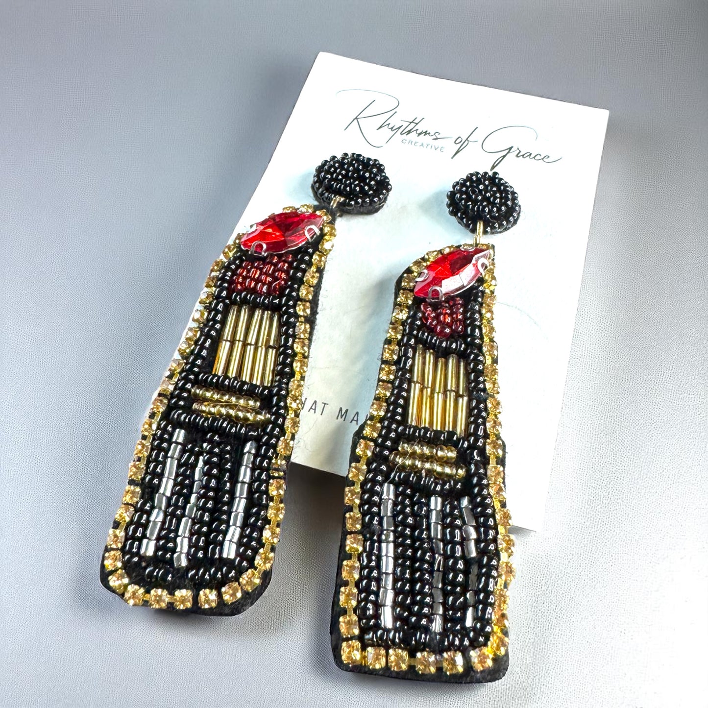 Red Lipstick Earrings - Bold, Beautiful, and Beaded! - Rhythms of Grace Creative