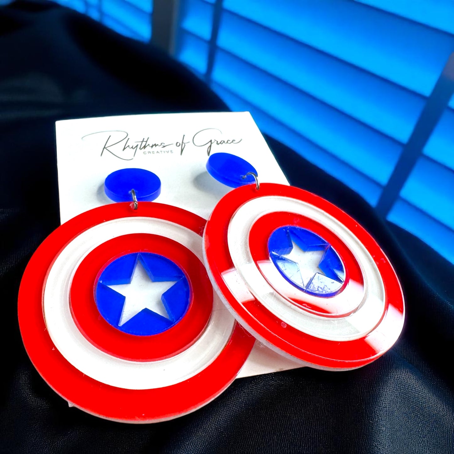 Rock Your Style with Stunning Captain America Shield Dangle Earrings! 🌟