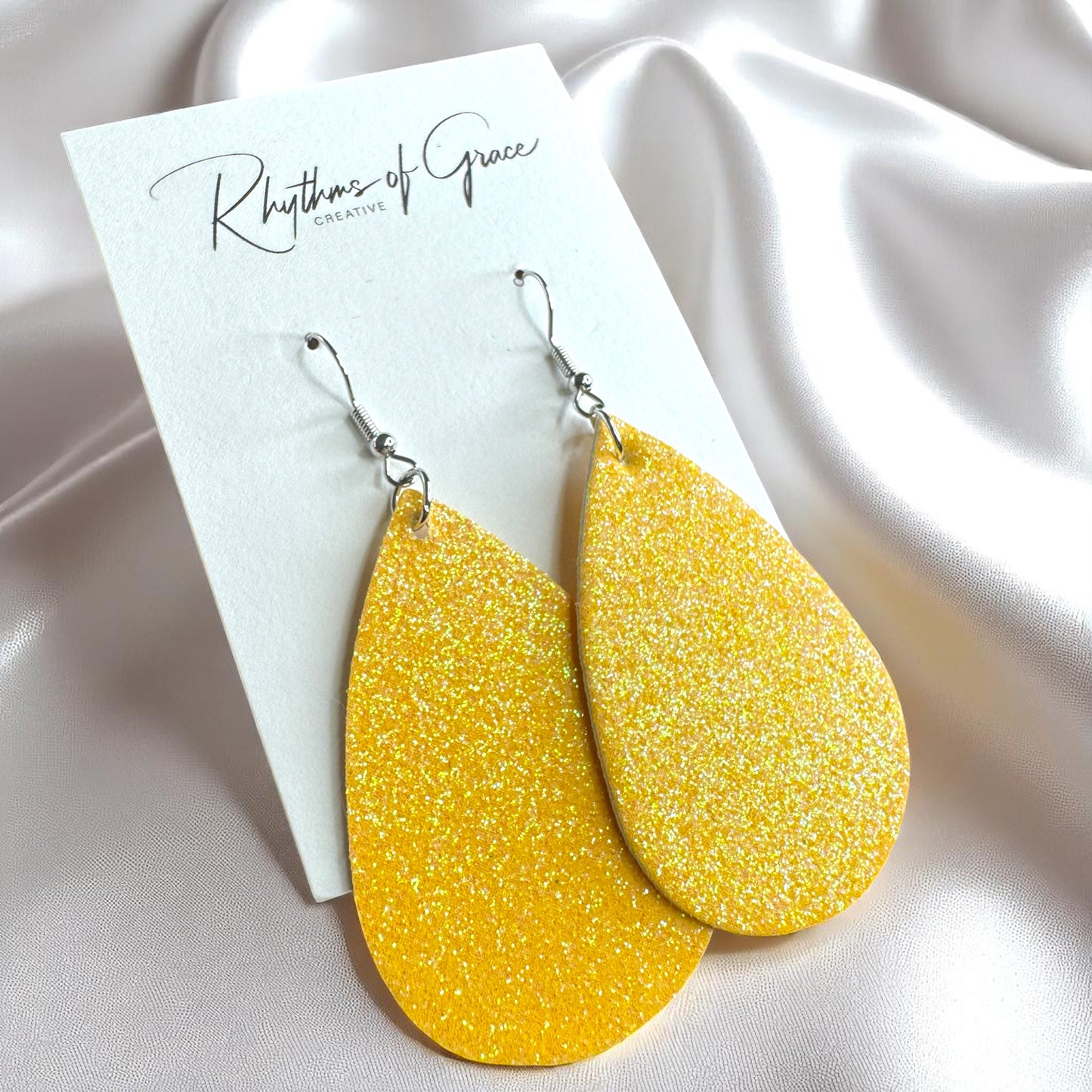 Sparkle & Shine: Glitter Teardrop Dangle Earrings ✨ - Rhythms of Grace Creative