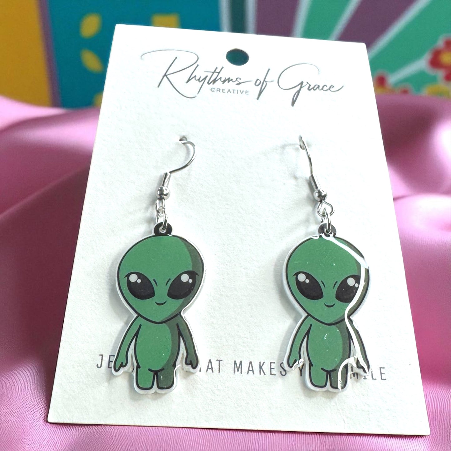 Embrace the Universe with Our Green Alien Earrings! ๐ฝ