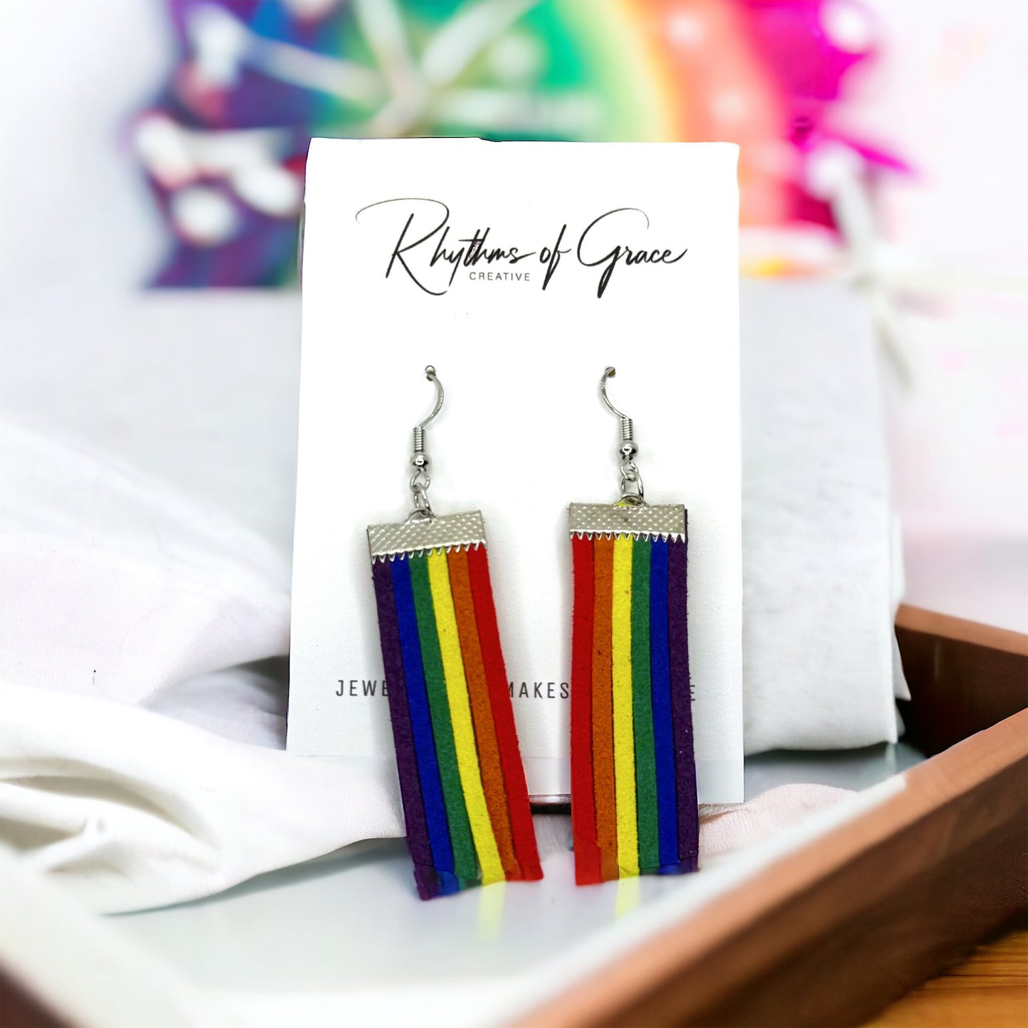 Rainbow Earrings - Rainbows, PRIDE Earrings, Rainbow Fringe, Pride Accessories, LGBTQ, Rainbow Accessories