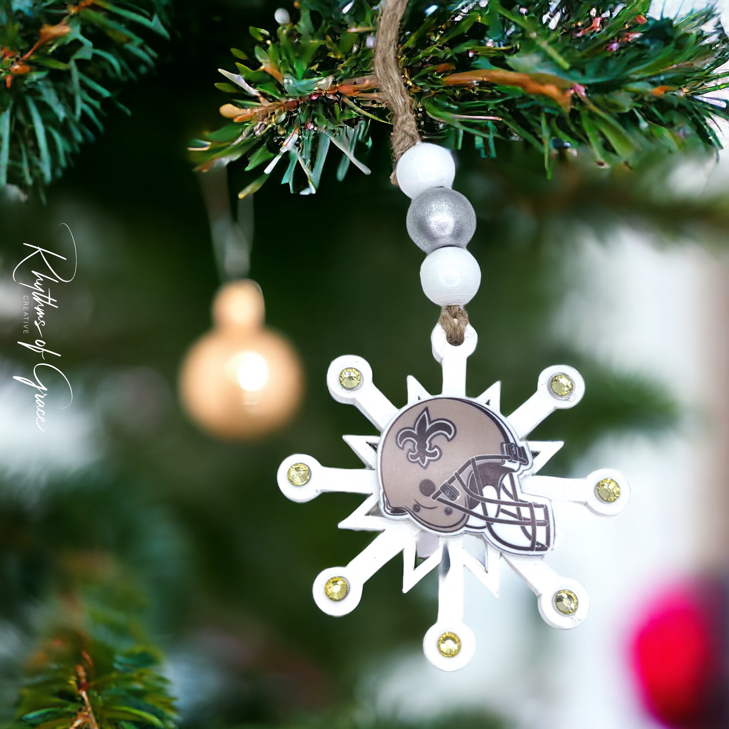 Saintsational Holiday Cheer: Handmade New Orleans Saints Snowflake Ornament!