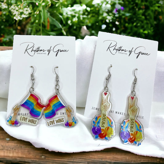 Sparkle with Pride: Vibrant Rainbow Earrings for Every Celebration!