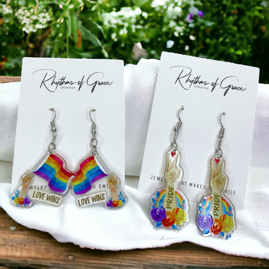 PRIDE Rainbow Earrings - Rainbows, PRIDE Earrings, Rainbow Fringe, Pride Accessories, LGBTQ, Rainbow Accessories