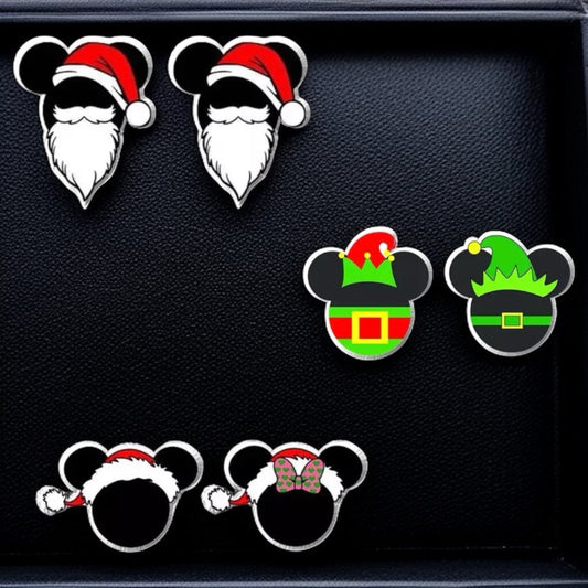 Festive Fun: Christmas Mouse Ears Stud Earrings - Perfect for Holiday Cheer!