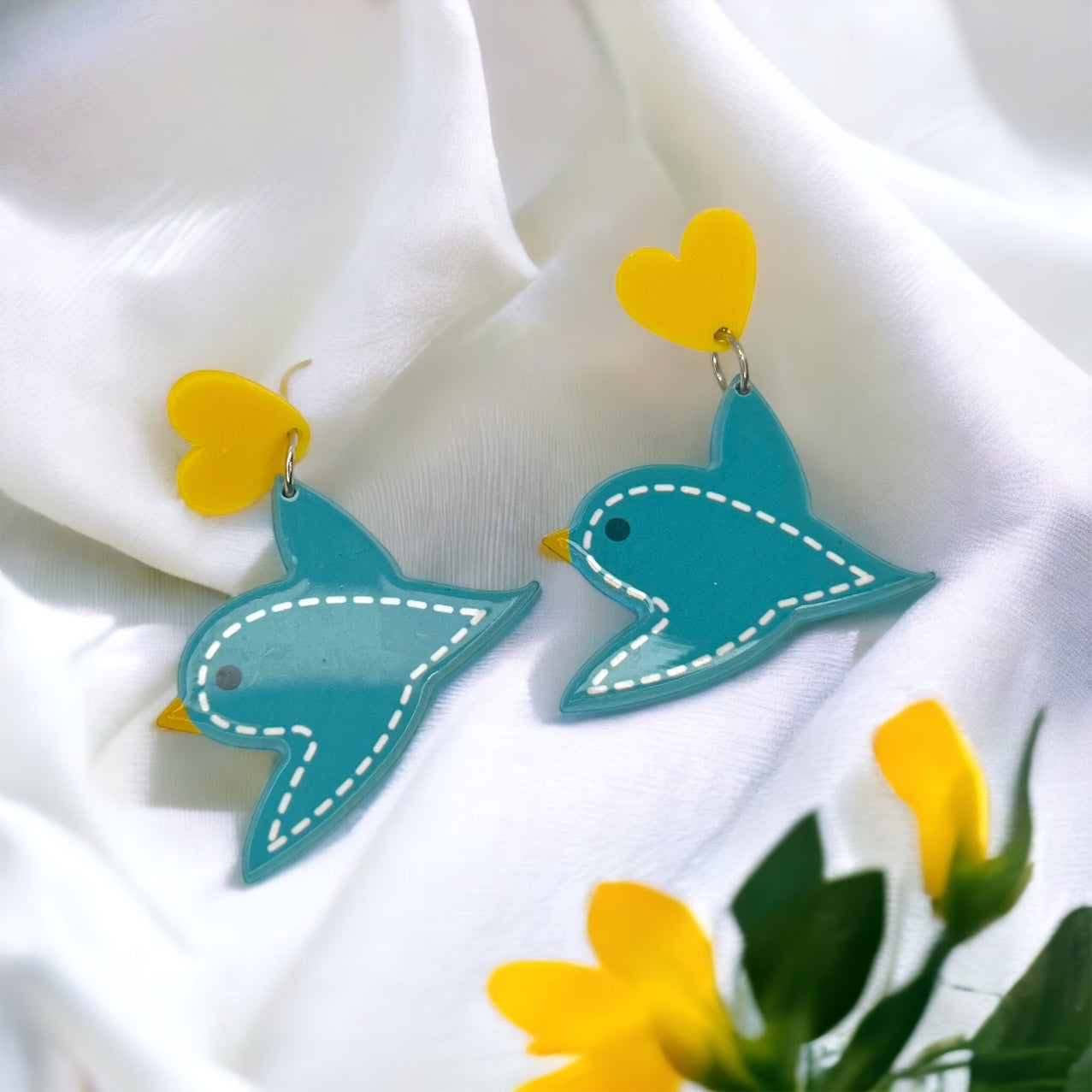 Blue Bird Earrings - Bluebird Earrings, Handmade Earrings, Bird Earring, Handmade Jewelry, Bird Jewelry, Bluebird Accessories - Rhythms of Grace Creative