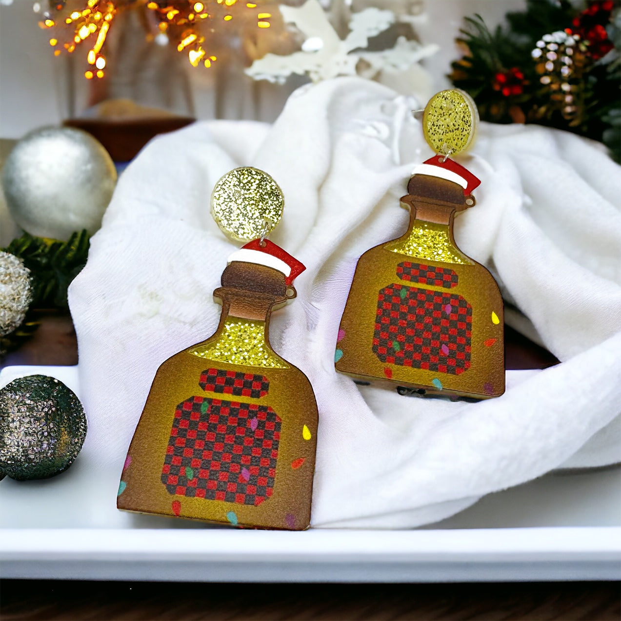 Sip into the Holiday Spirit with Christmas Tequila Earrings! 🎄 - Rhythms of Grace Creative