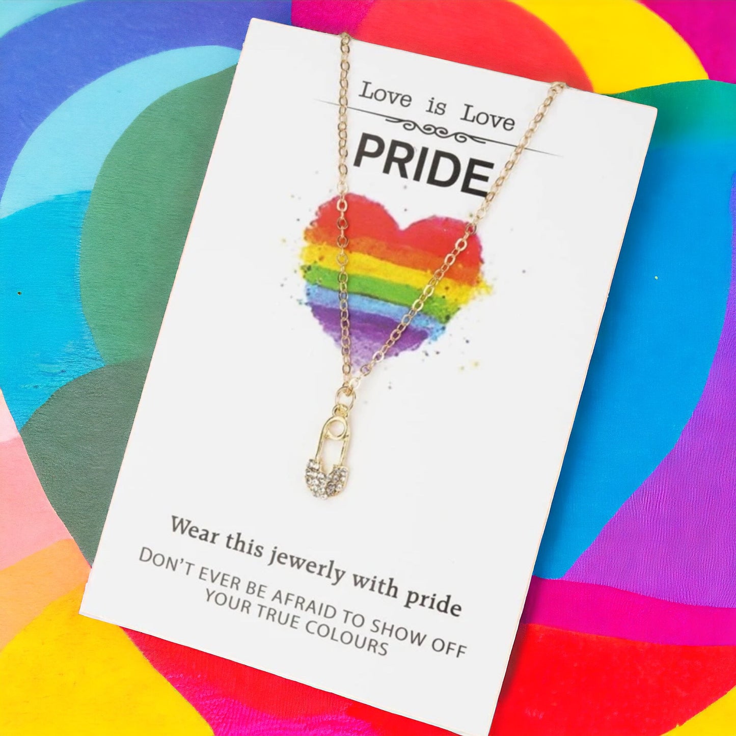 Sparkle with Pride: Love is Love Rainbow Necklace!