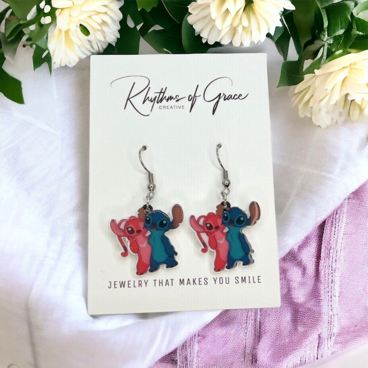 Out-of-This-World Cute! | Stitch & Angel Earrings