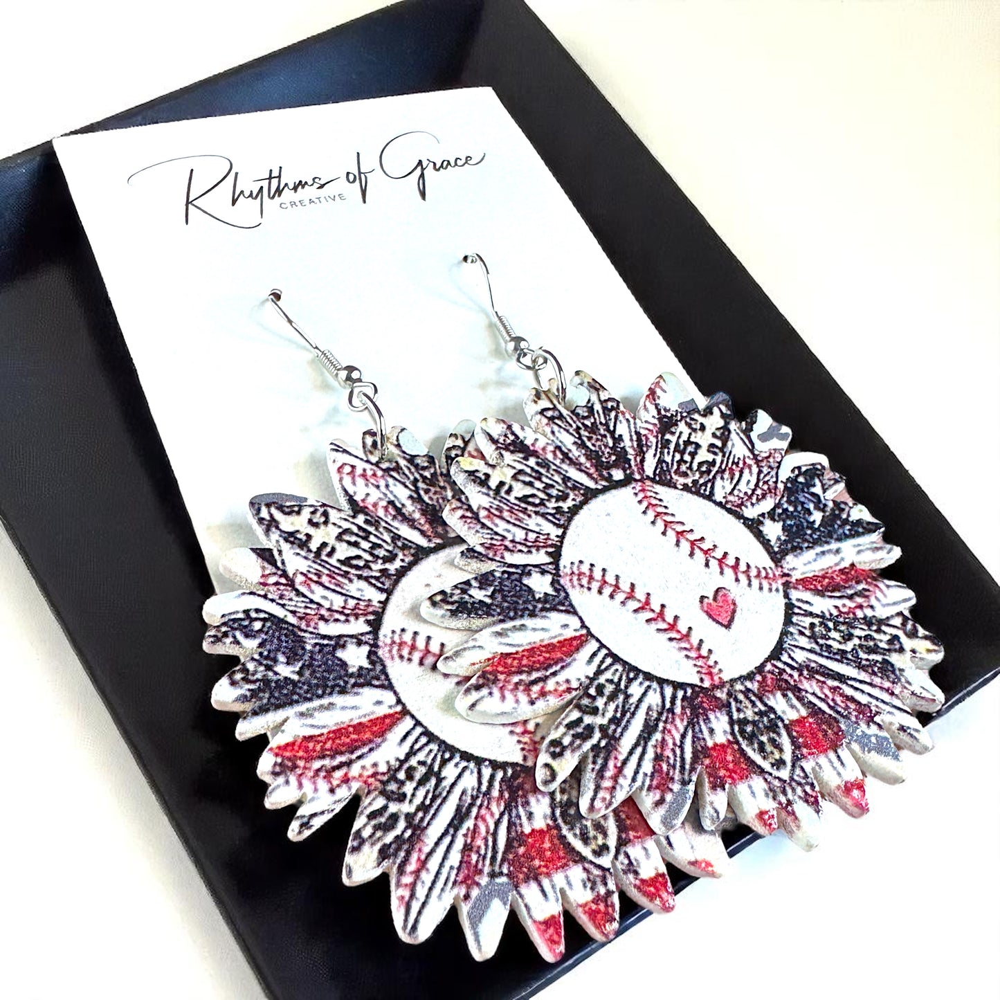 Swing for Style: Unique American Baseball Dangle Earrings!