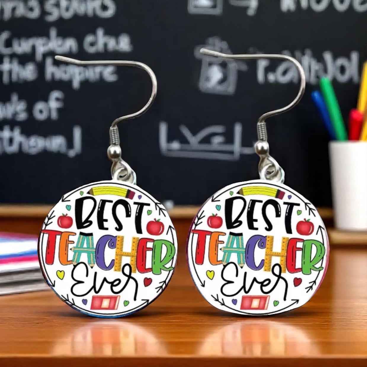Inspire & Shine with Teacher Cabochon Dangle Earrings!