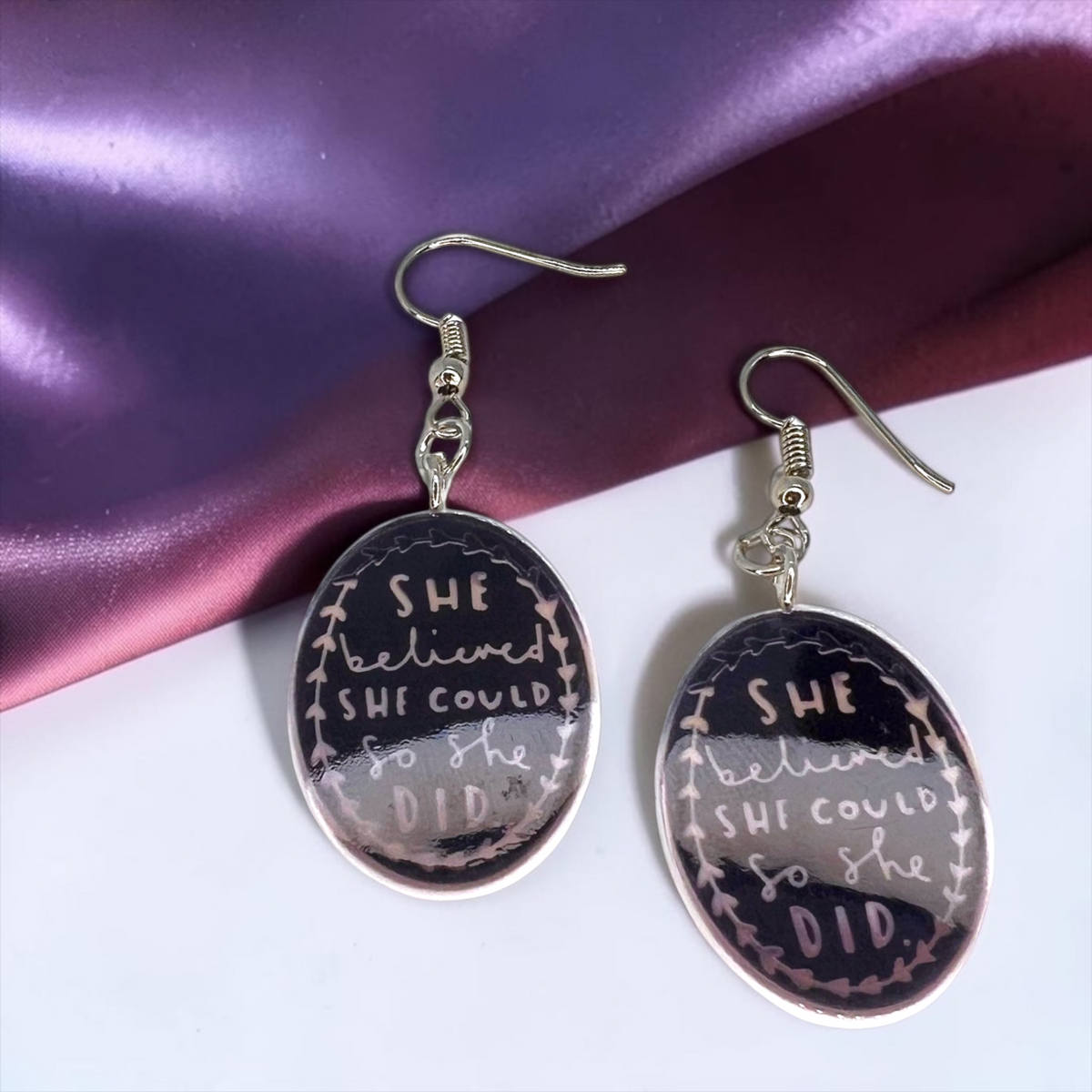She Believed She Could Earrings - Empowerment in Every Beat!