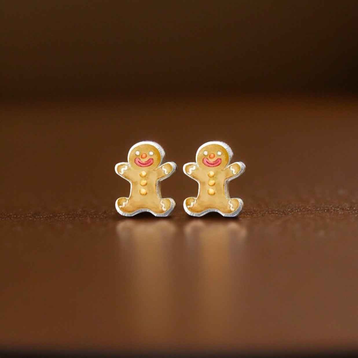 Gingerbread Man Studs - A Sweet Splash of Holiday Cheer! 🎄
