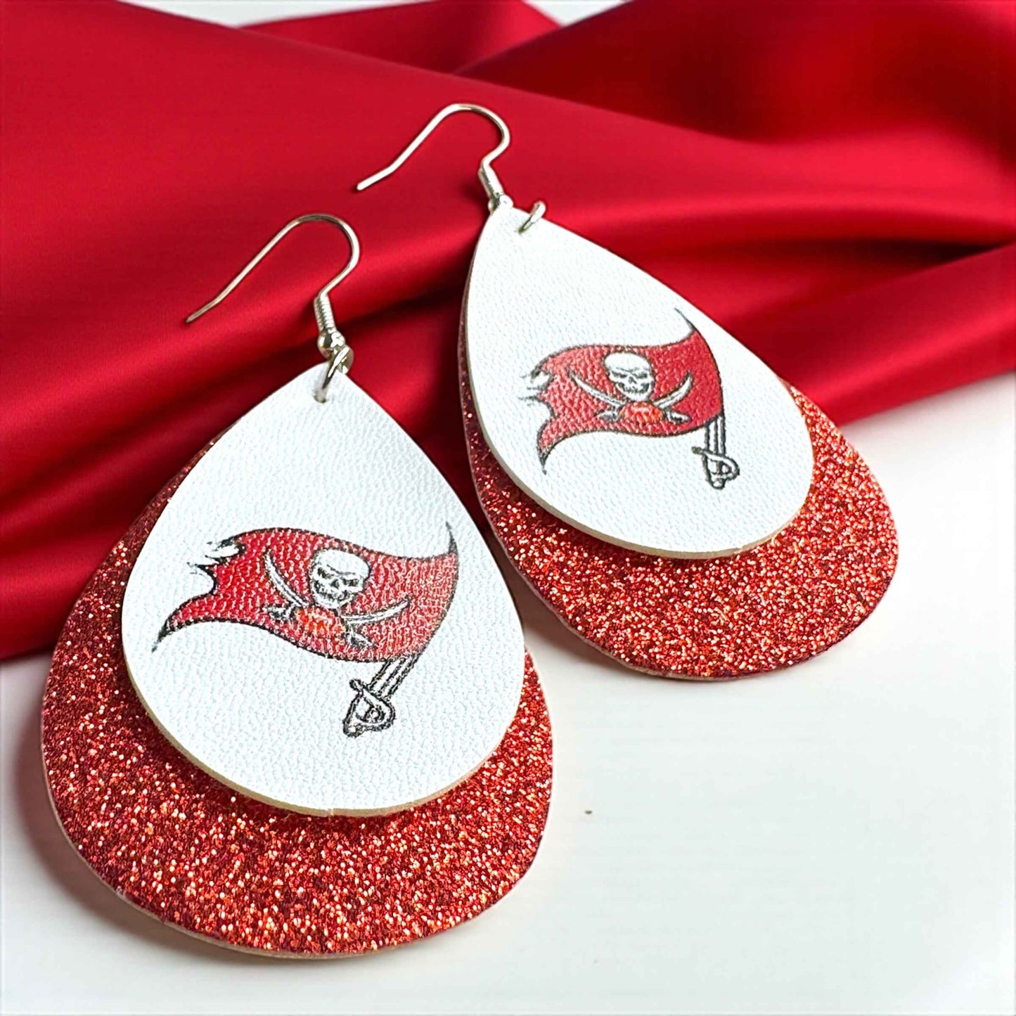 Touchdown Style: Tampa Bay Buccaneers Dangle Earrings for Fashionable Fans!