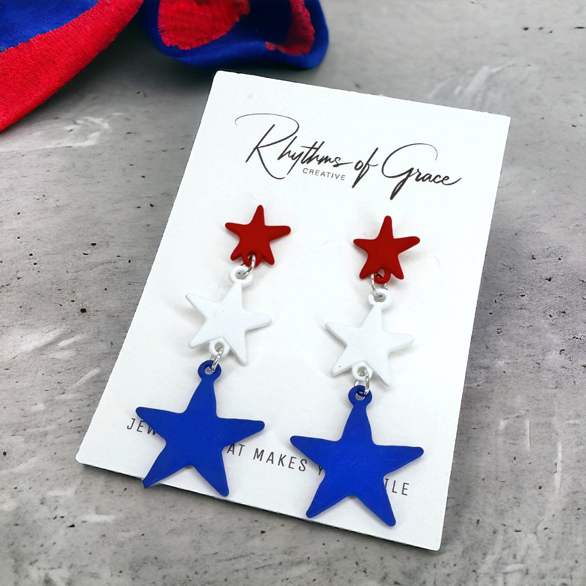 Patriotic Stars Earrings - Shine Bright This Fourth of July!